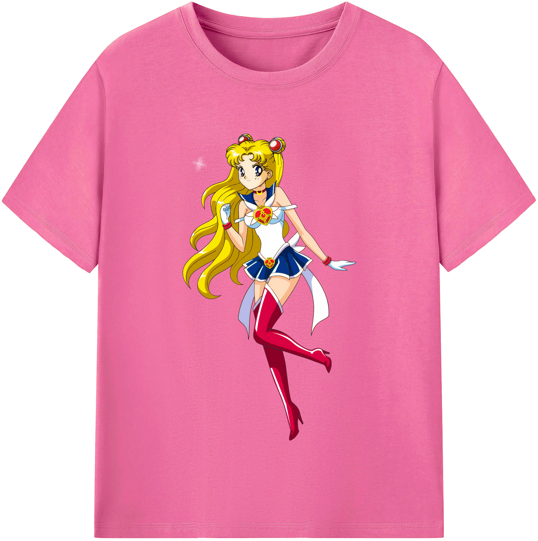 （画像用） 美少女戦士セーラームーン 月野 うさぎ つきの うさぎ Sailor Moon Tsukino Usagi レディースカジュアルプリントTシャツ（綿100％）